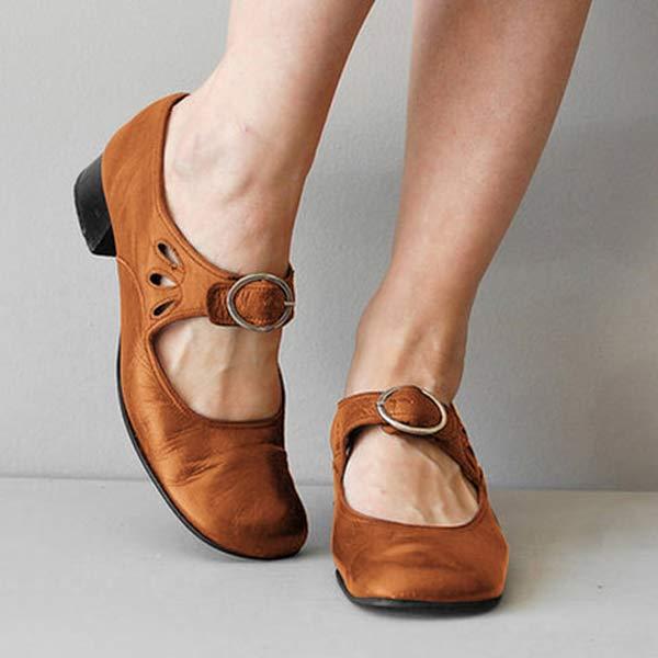 Buty damskie | okrągły nosek, styl vintage