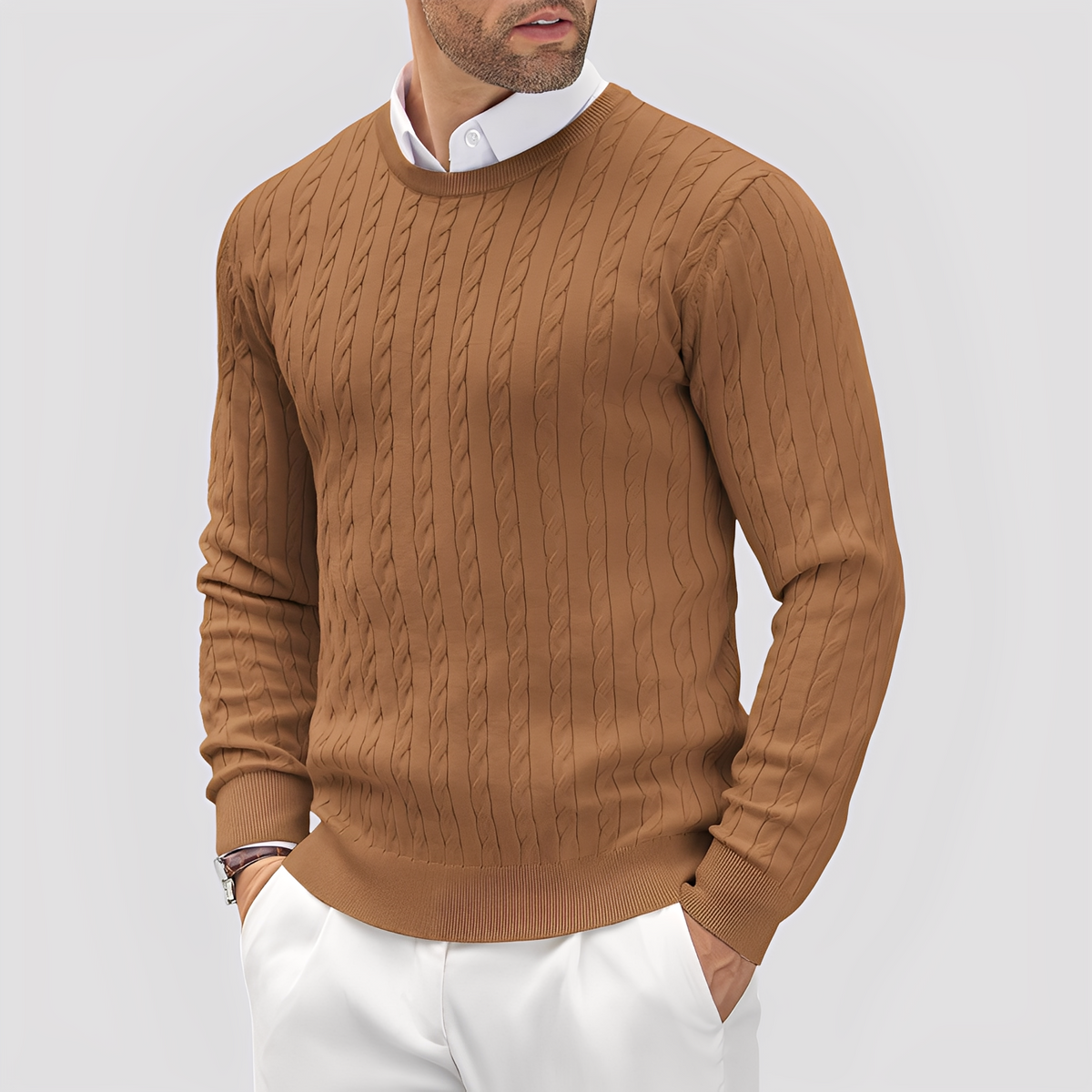 Sweter męski | dopasowany krój, klasyczny fason