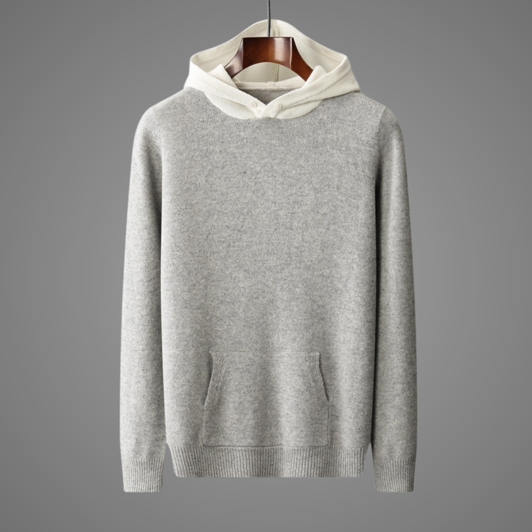 Bluza męska z kapturem | dwukolorowy design, detal V