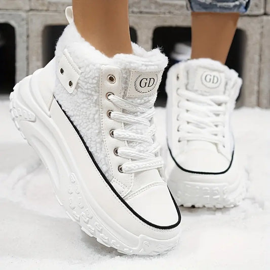 Sneakersy damskie na platformie | wysoka cholewka