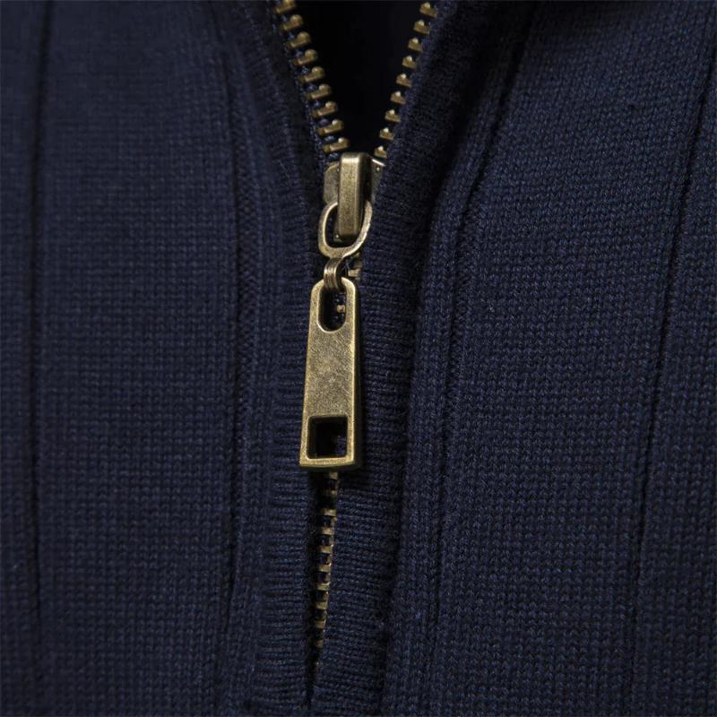 Sweter męski | zamek do połowy, długi rękaw