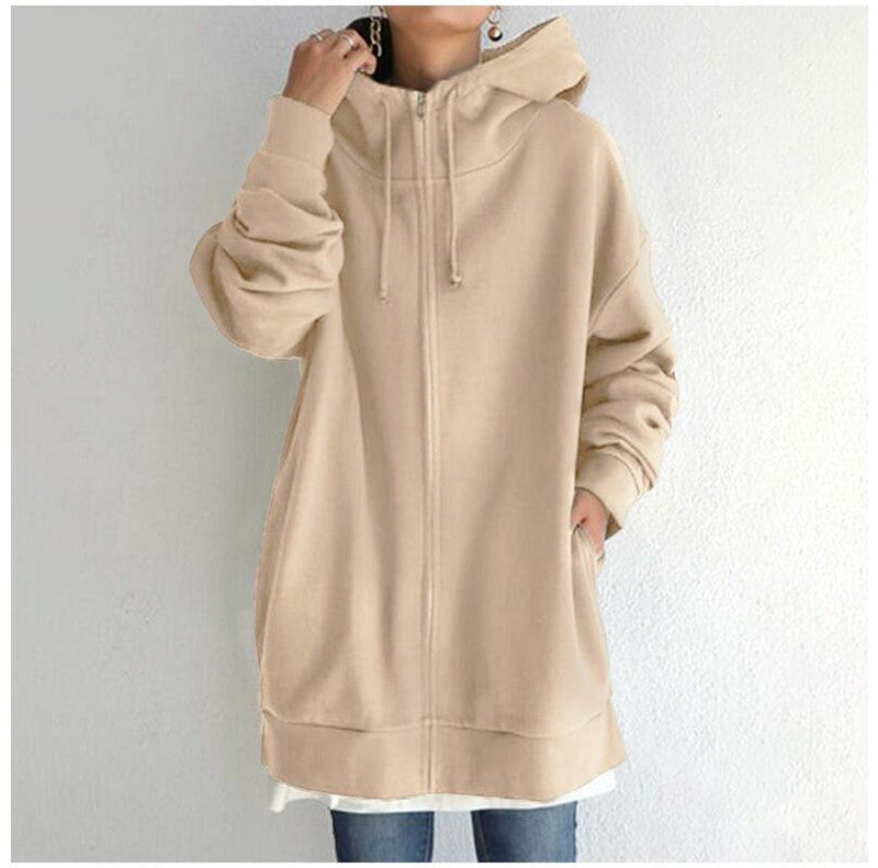 Bluza damska | wydłużony oversize, pełny zamek