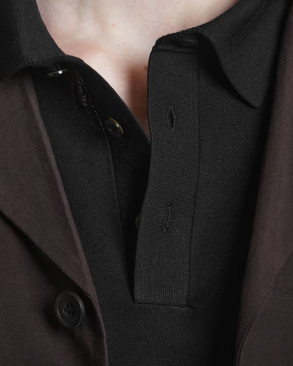 Polo męskie z dzianiny | listwa na 3 guziki, slim fit
