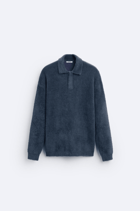 Polo męskie | długi rękaw, częściowe zapięcie