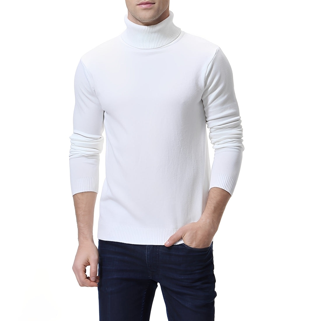 Sweter męski | golf, dopasowany krój