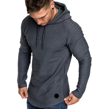 Bluza męska z kapturem | strukturalne rękawy, dopasowany krój