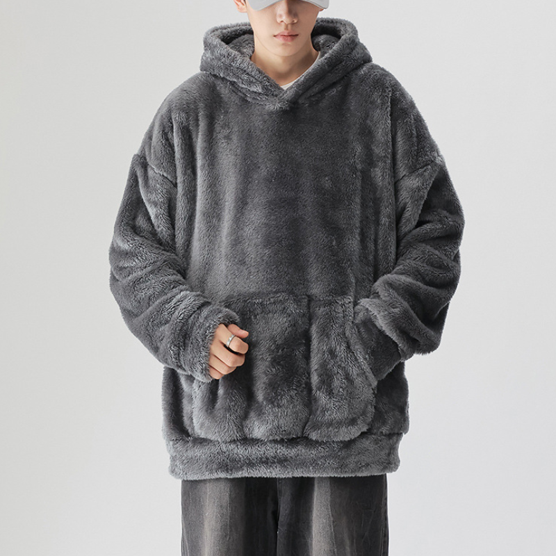 Bluza męska z kapturem | luźny krój, kieszeń kangurza