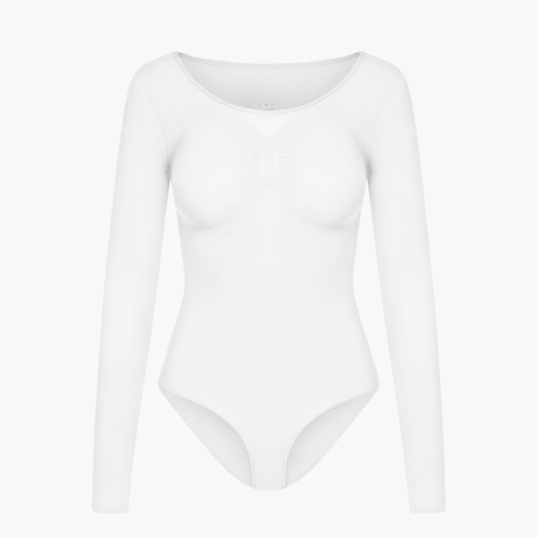 Body modelujące damskie | długi rękaw, zdejmowany krok