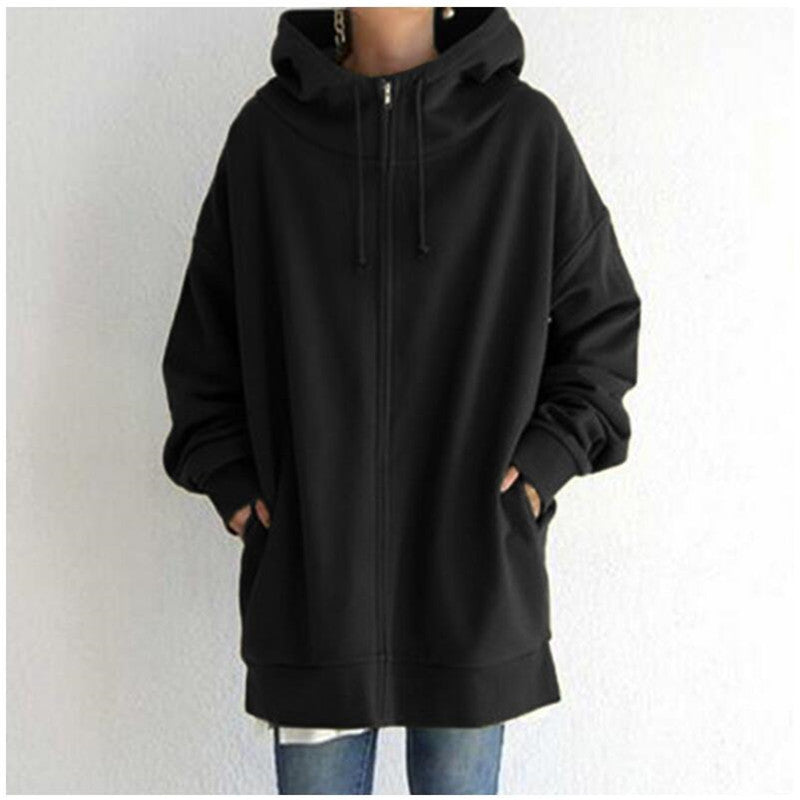 Bluza damska | wydłużony oversize, pełny zamek
