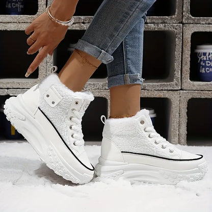 Sneakersy damskie na platformie | wysoka cholewka