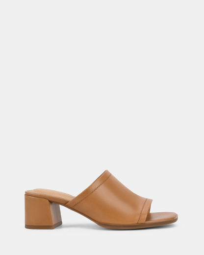 Mule damskie | skórzane, obcas 55 mm