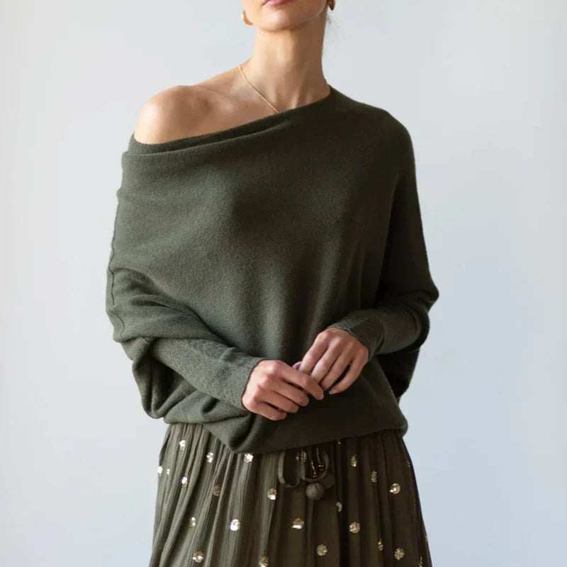 Sweter damski | oversize, odpinany kołnierz
