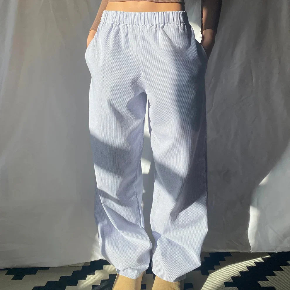 Spodnie lounge damskie | wzór w paski