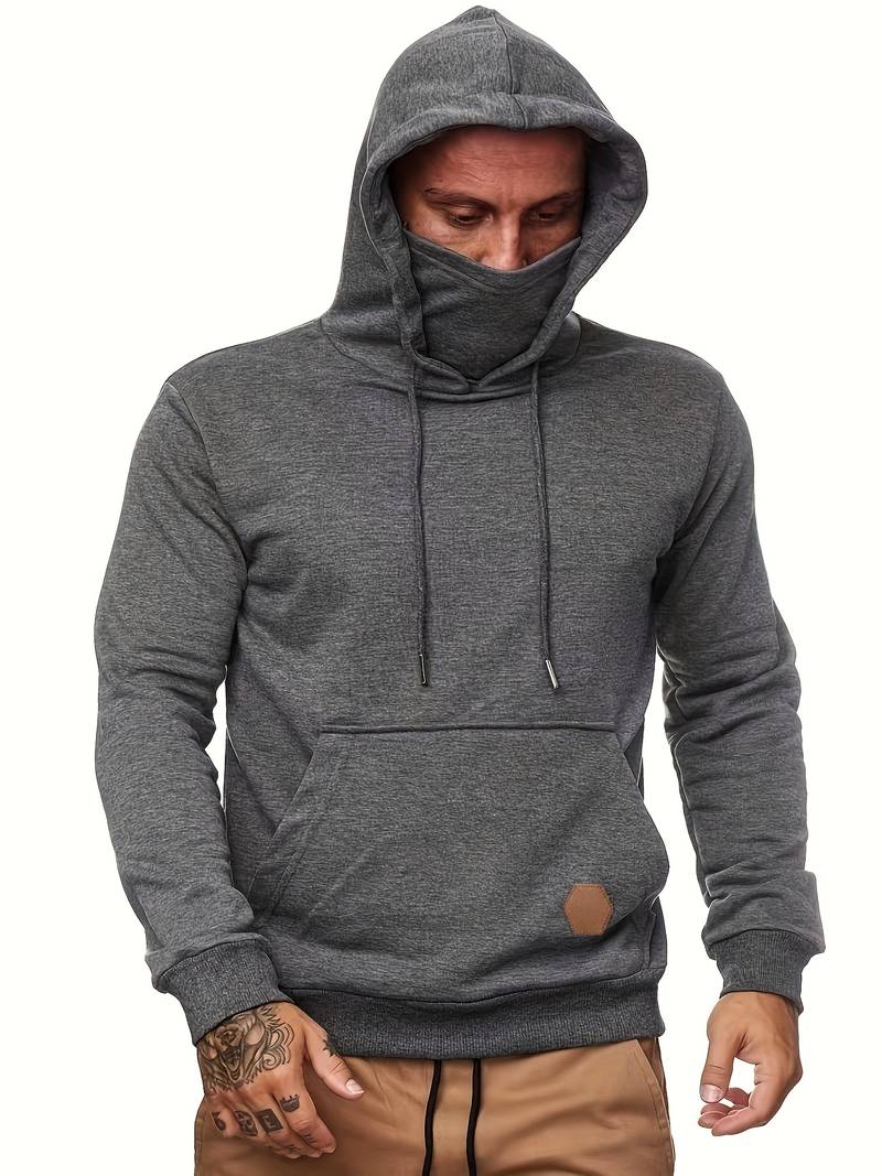 Bluza męska z kapturem | wbudowana maska, długie rękawy