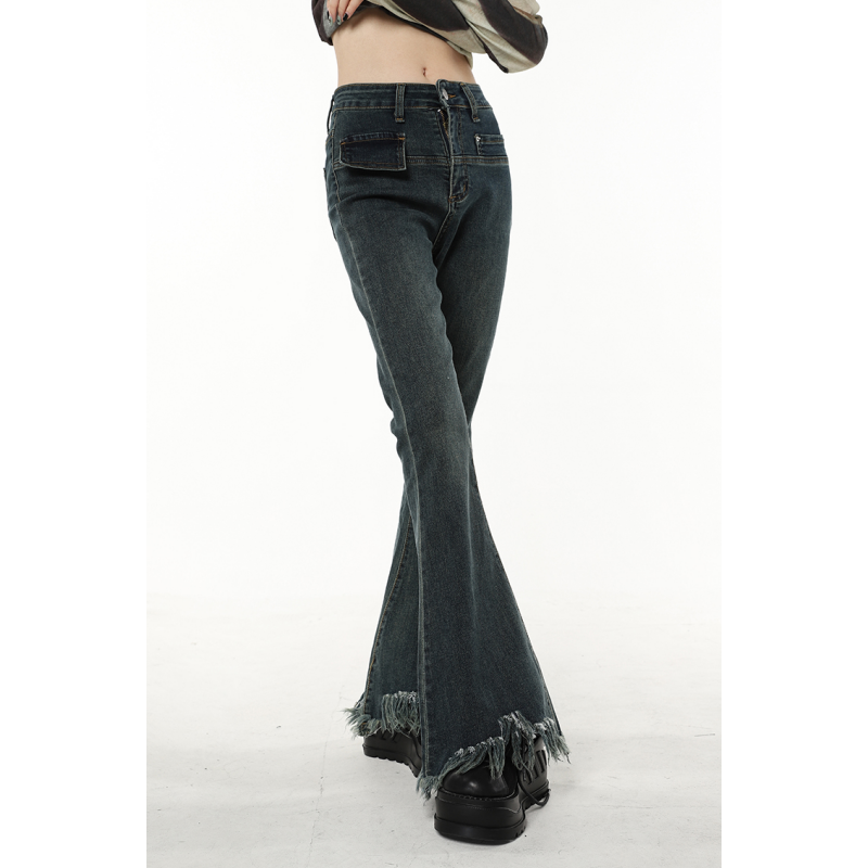 Dżinsy vintage damskie | wysoki stan, elastyczny denim