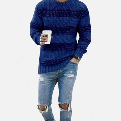 Sweter męski | zimowy, okrągły dekolt