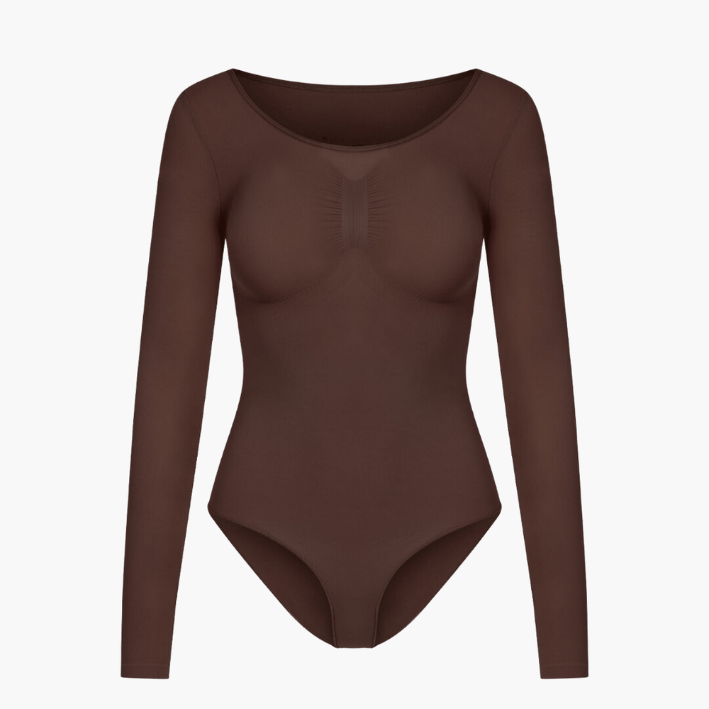 Body modelujące damskie | długi rękaw, zdejmowany krok