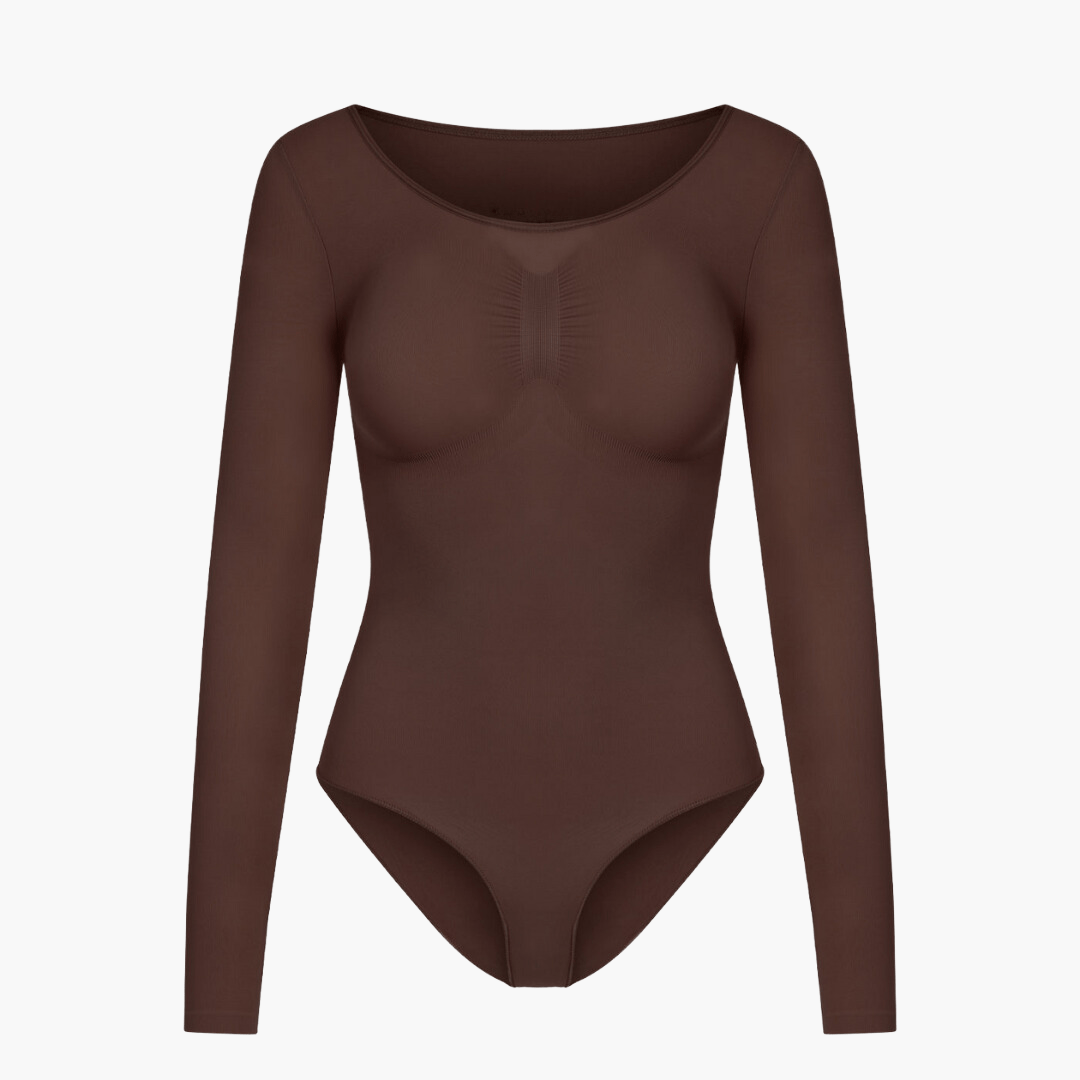Body modelujące damskie | długi rękaw, zdejmowany krok
