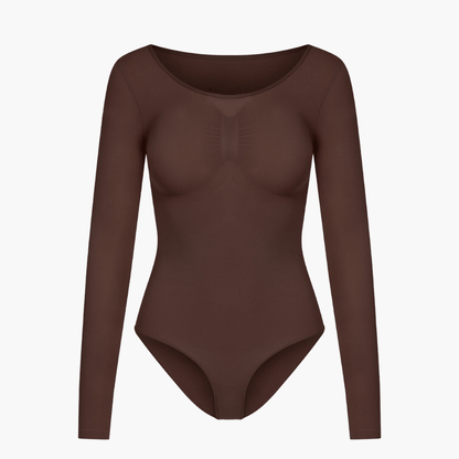 Body modelujące damskie | długi rękaw, zdejmowany krok