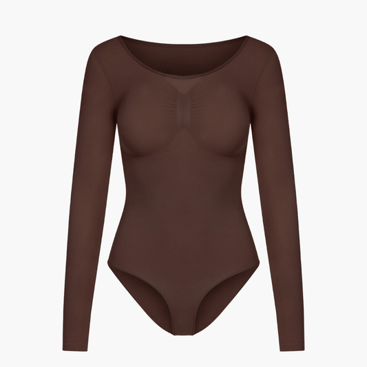 Body modelujące damskie | długi rękaw, zdejmowany krok