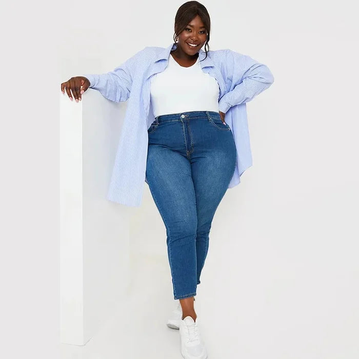 Jeansy modelujące damskie | wysoki stan, slim fit