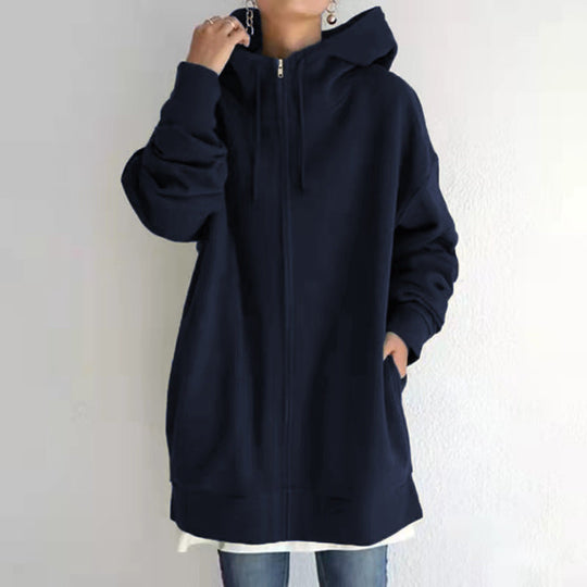 Bluza damska | wydłużony oversize, pełny zamek