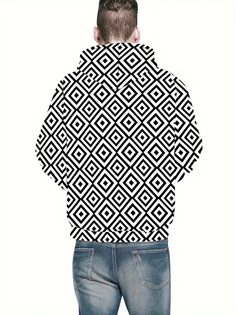 Bluza męska z kapturem | geometryczny wzór