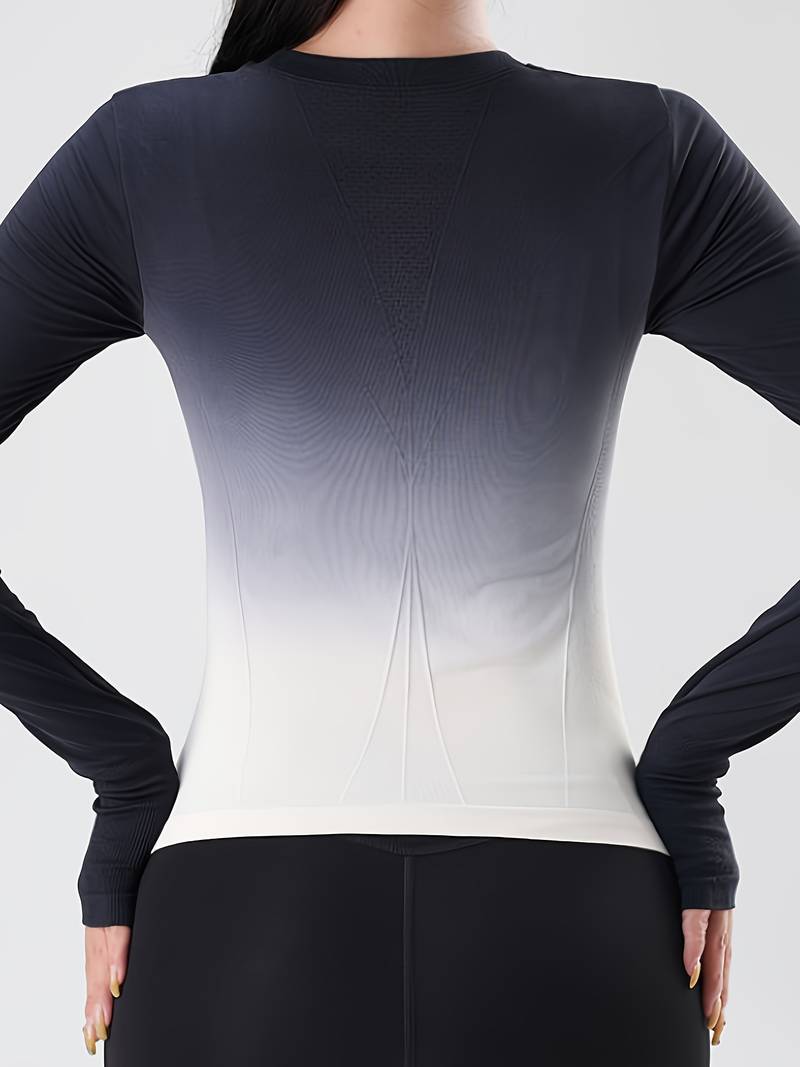 Bluzka sportowa damska | długi rękaw, gradient