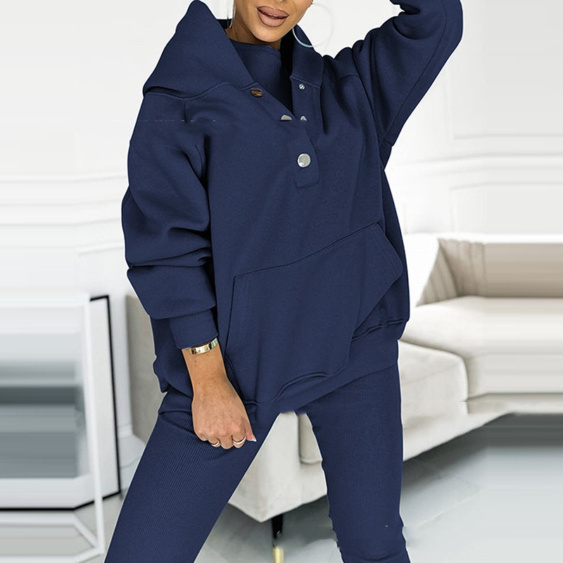 Komplet damski | bluza z kapturem, legginsy