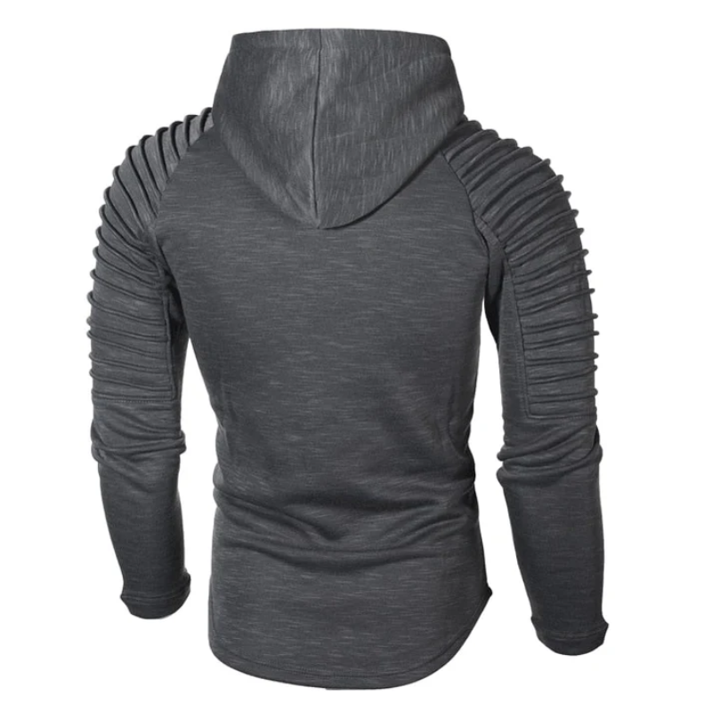 Bluza męska z kapturem | strukturalne rękawy, dopasowany krój