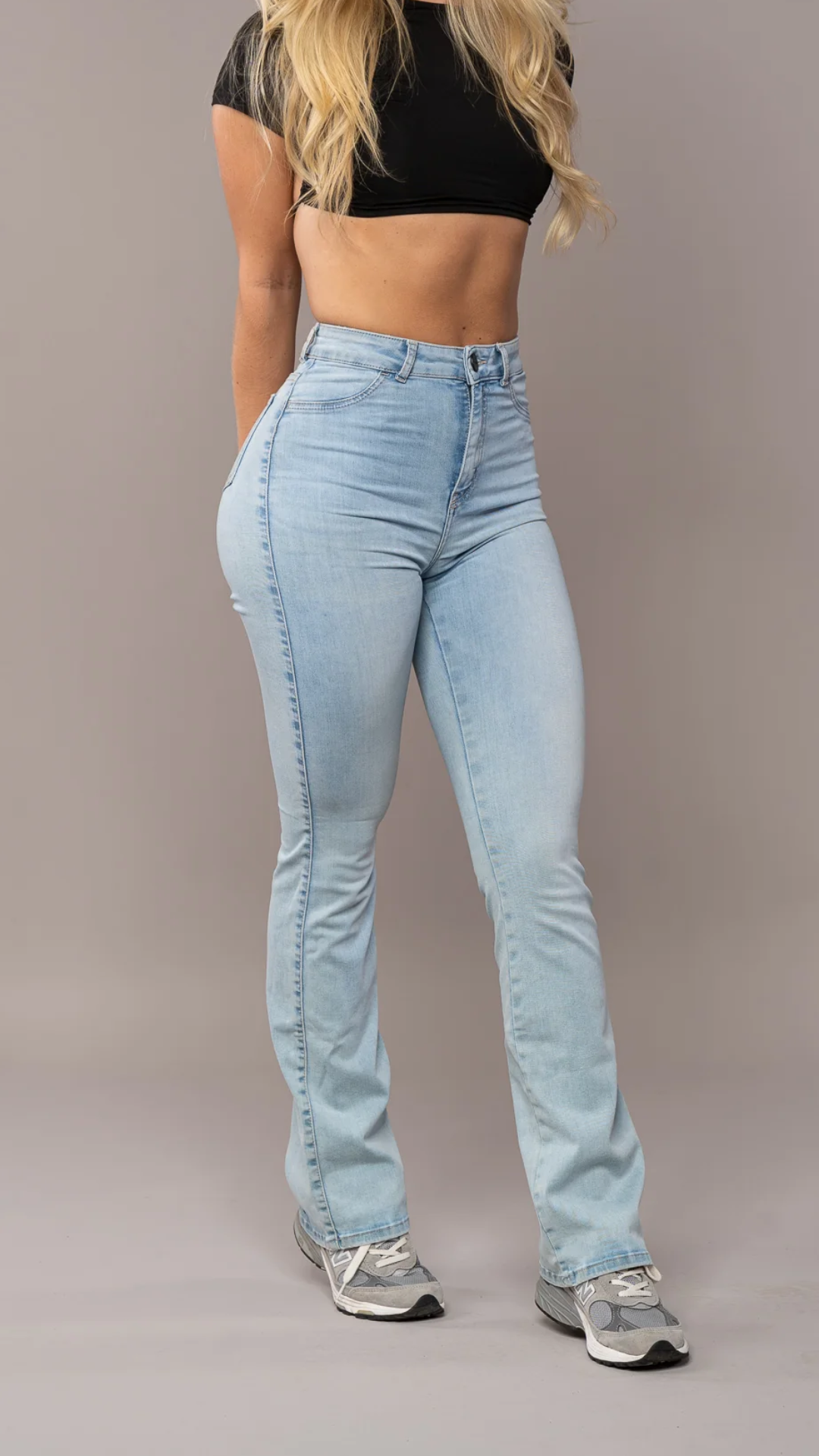 Dżinsy dzwony damskie | wysoki stan, elastyczny denim