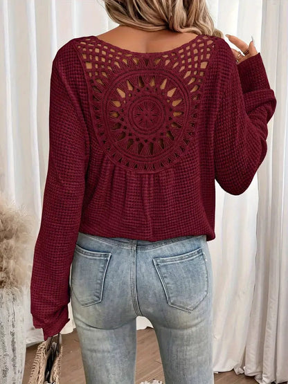 Sweter damski | dekolt V, strukturalny splot
