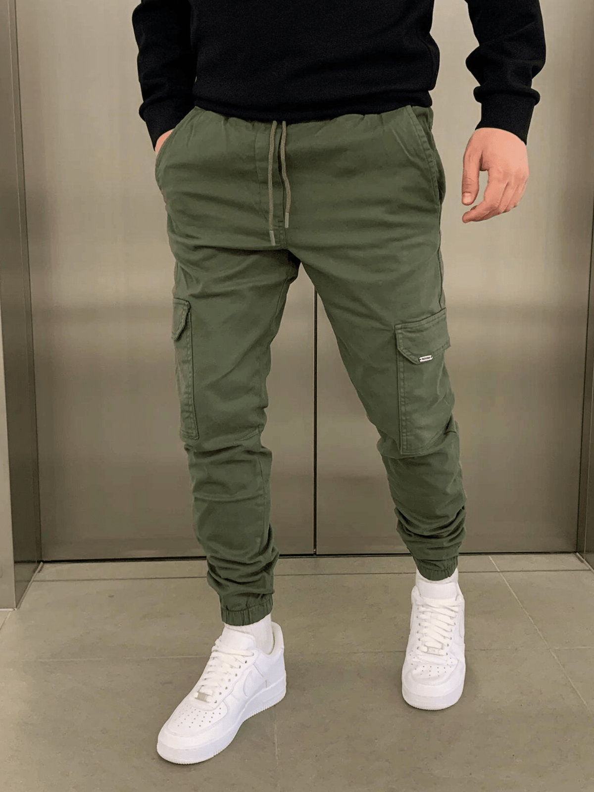 Joggery cargo męskie | ściągacze przy kostkach