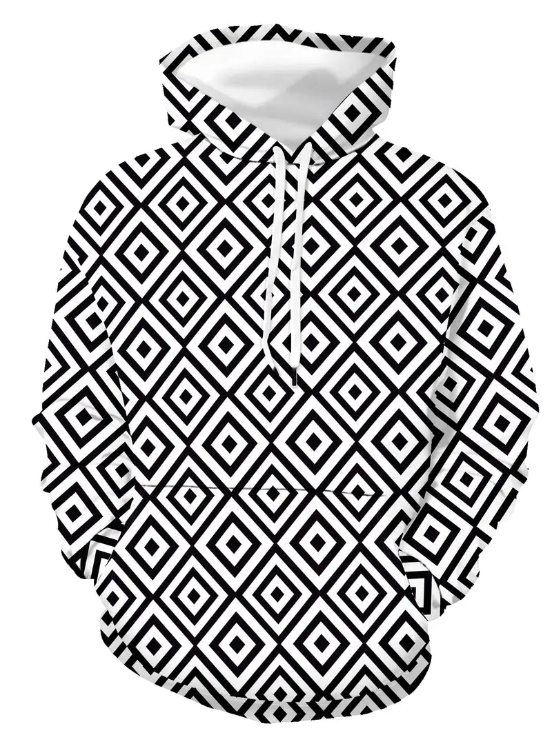 Bluza męska z kapturem | geometryczny wzór