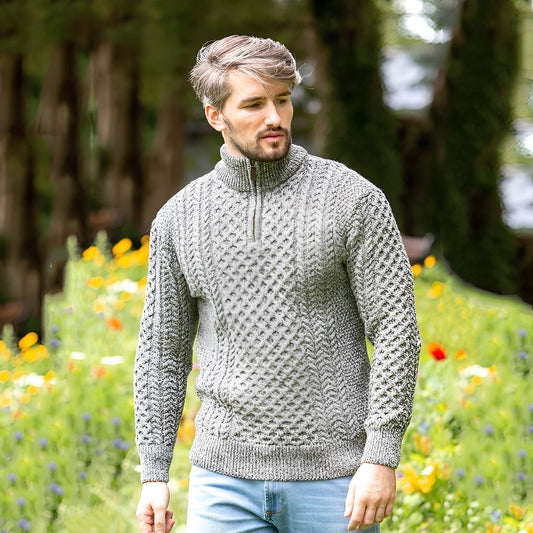 Sweter męski | półzamek, luźny krój