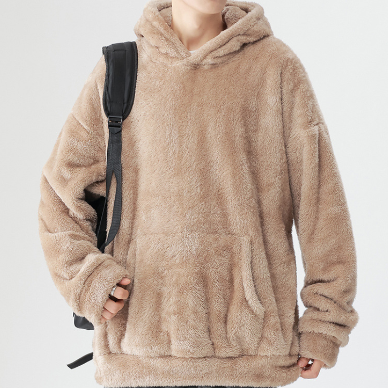 Bluza męska z kapturem | luźny krój, kieszeń kangurza