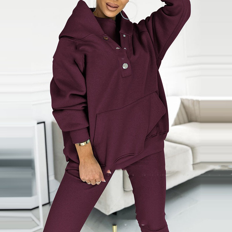 Komplet damski | bluza z kapturem, legginsy