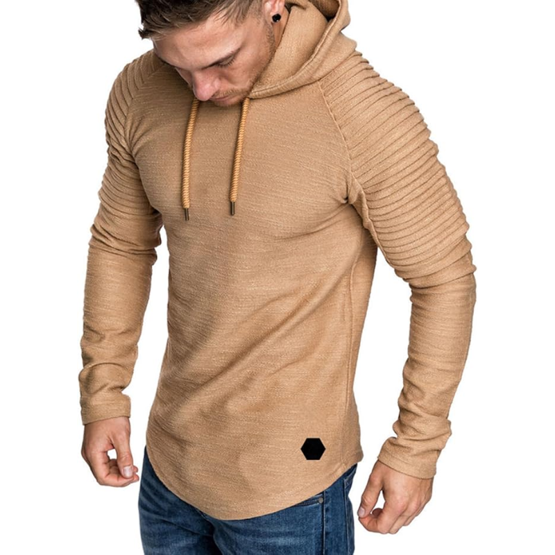 Bluza męska z kapturem | strukturalne rękawy, dopasowany krój