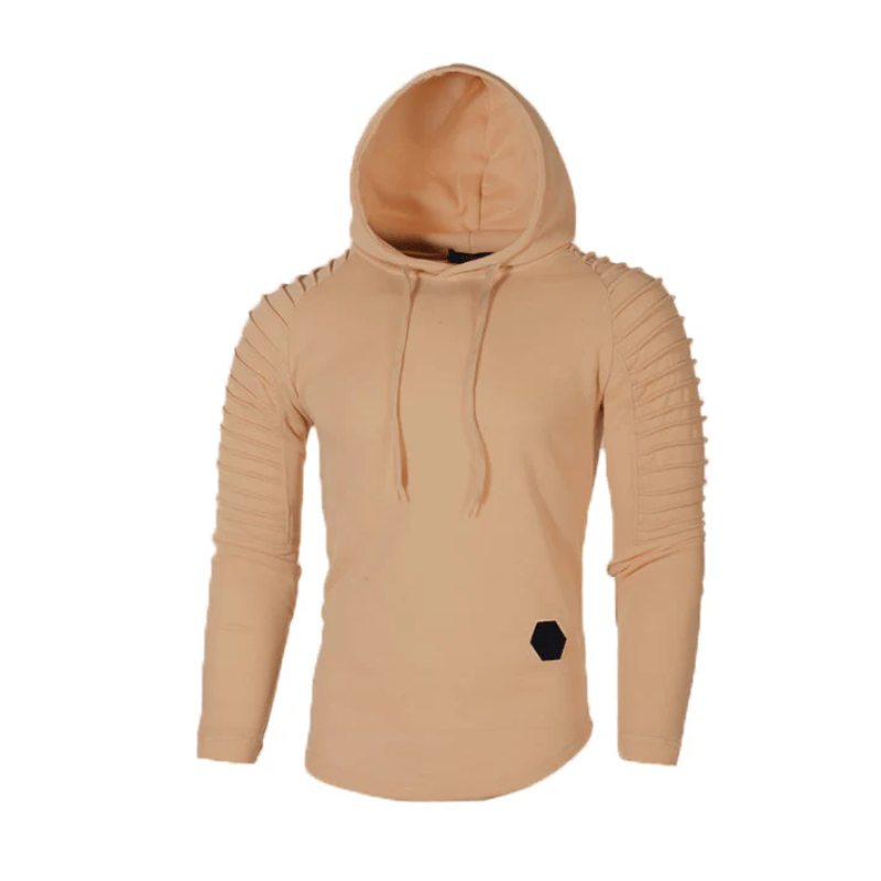 Bluza męska z kapturem | strukturalne rękawy, dopasowany krój