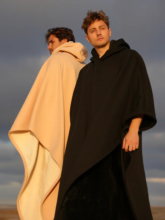 Koc z kapturem | oversize, jedwabista tkanina