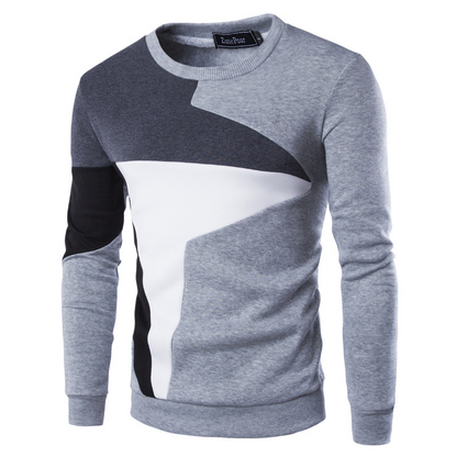 Sweter męski | wzór colorblock, okrągły dekolt
