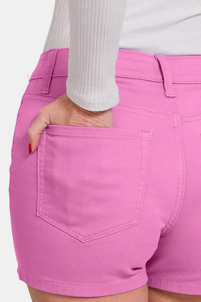 Szorty dżinsowe damskie | wysoki stan, kolor mauve