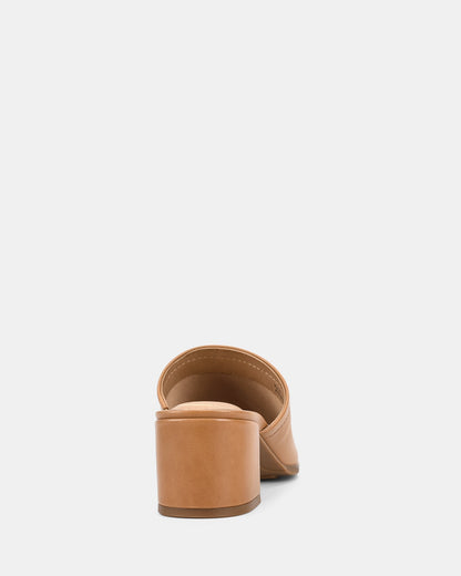 Mule damskie | skórzane, obcas 55 mm