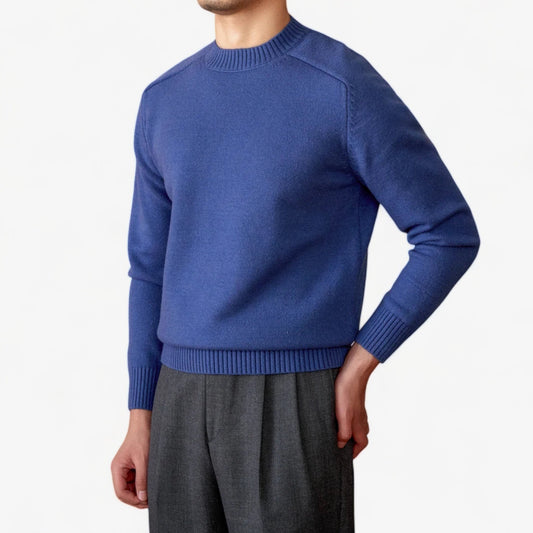 Sweter męski | zimowy, okrągły dekolt