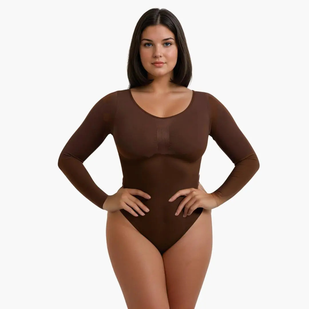 Body modelujące damskie | powermesh, odpinany krok