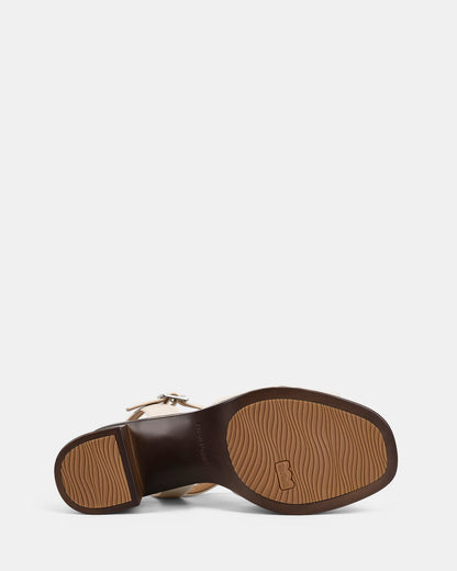 Sandały damskie | obcas słupek 75 mm, pasek z klamrą