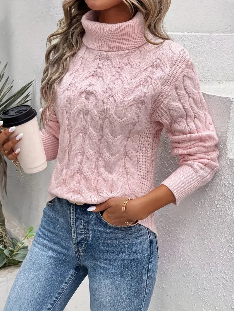 Sweter damski | golf, klasyczny fason