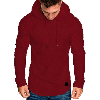 Bluza męska z kapturem | strukturalne rękawy, dopasowany krój