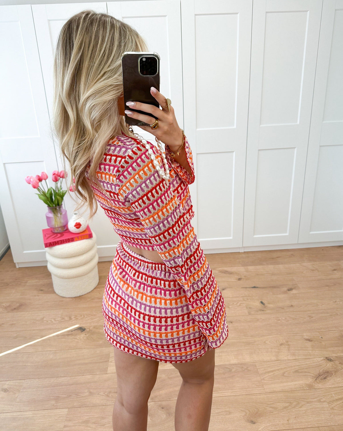 Komplet damski | szydełkowy splot, styl boho