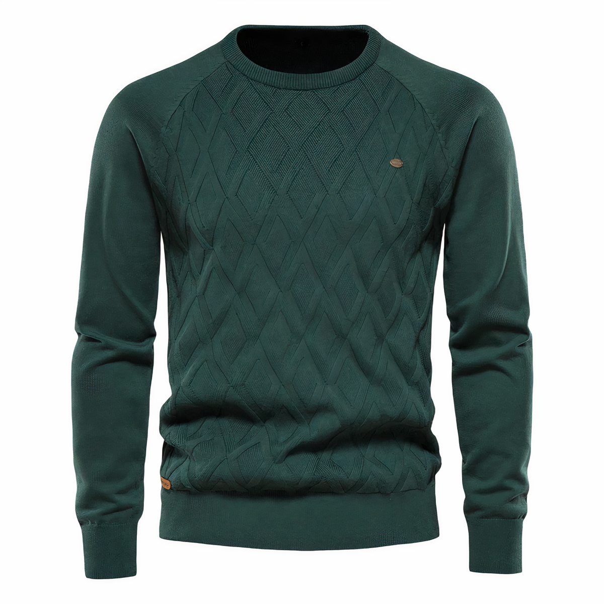 Sweter męski z golfem | wzór w romby